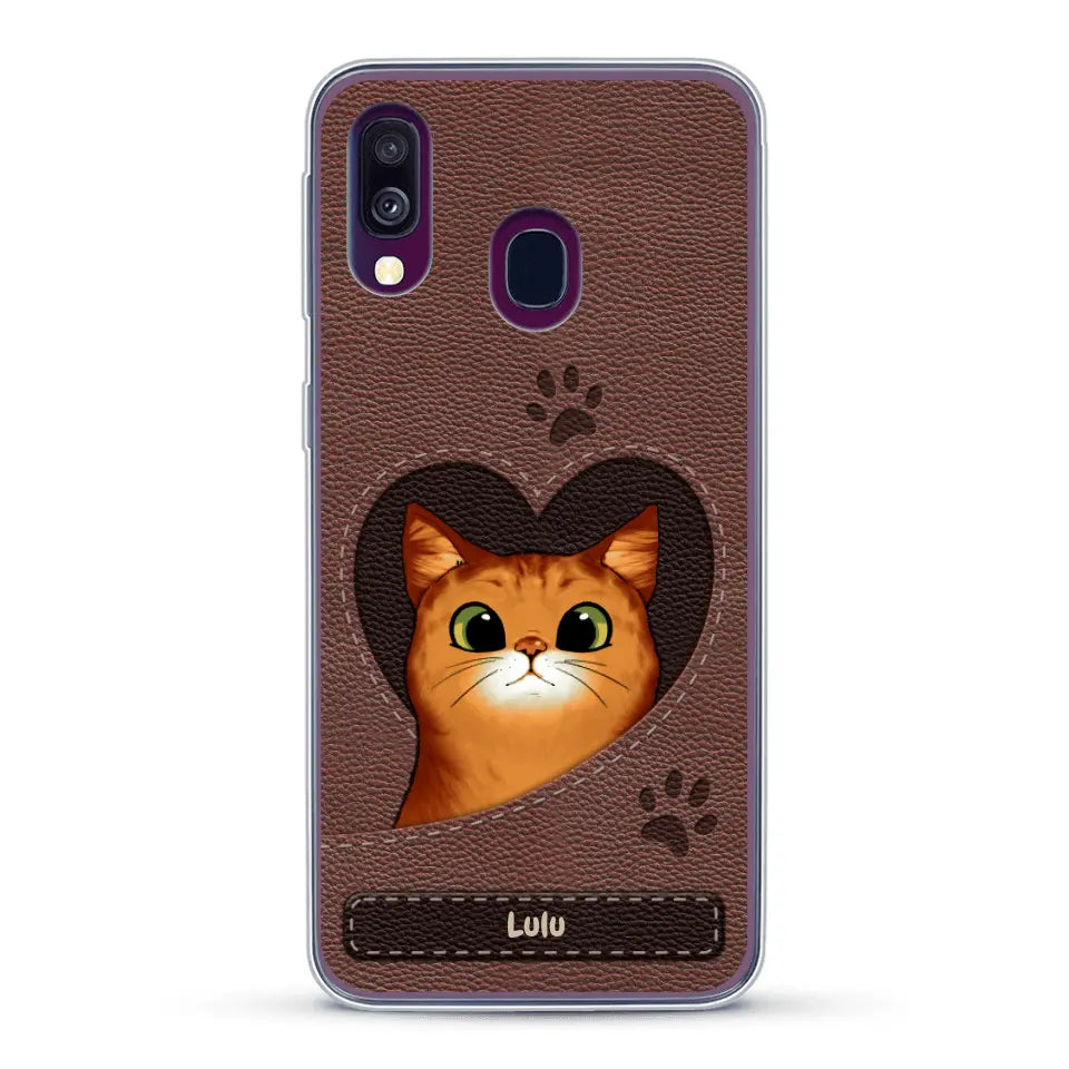 Chats curieux aspect cuir - Coque de téléphone personnalisée