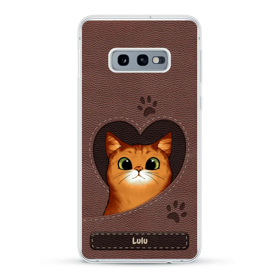 Chats curieux aspect cuir - Coque de téléphone personnalisée