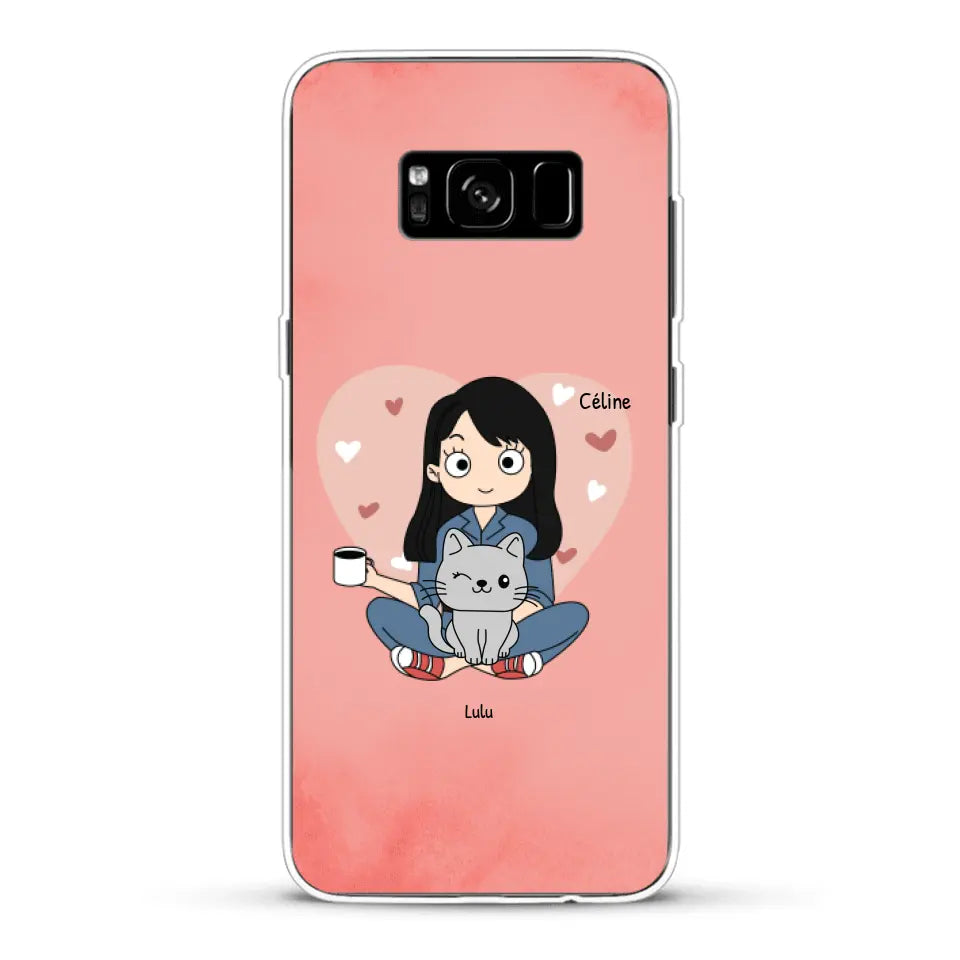 Maman chat BD - Coque de téléphone personnalisée