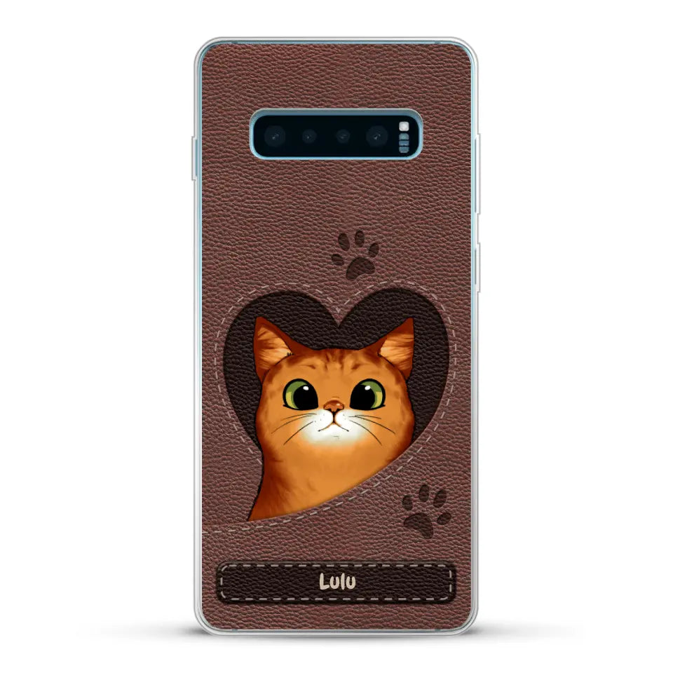 Chats curieux aspect cuir - Coque de téléphone personnalisée