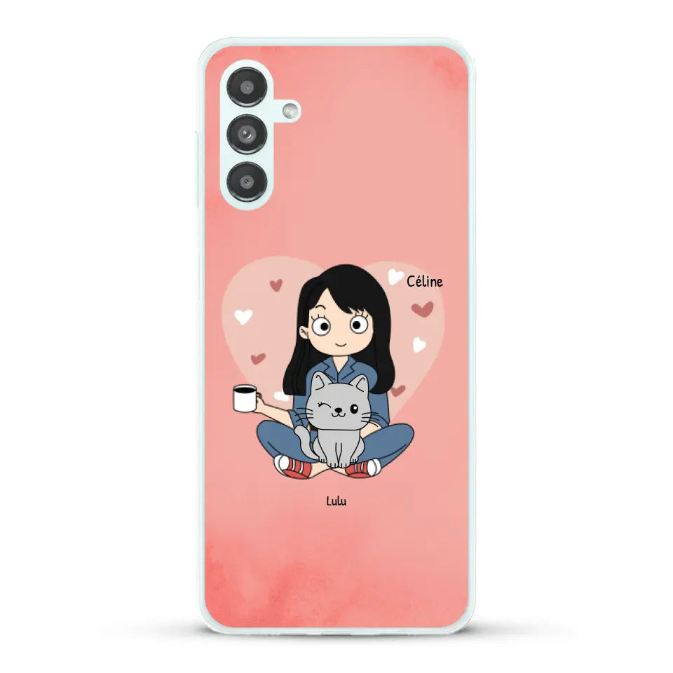 Maman chat BD - Coque de téléphone personnalisée