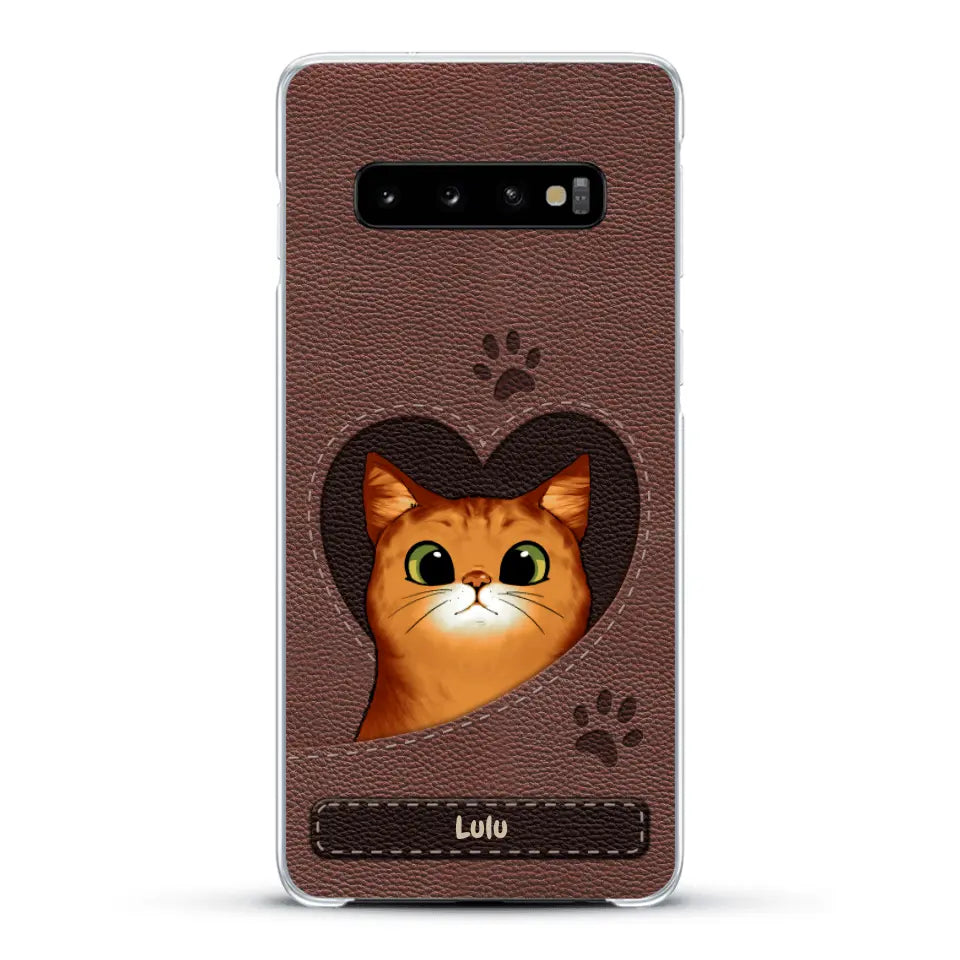 Chats curieux aspect cuir - Coque de téléphone personnalisée