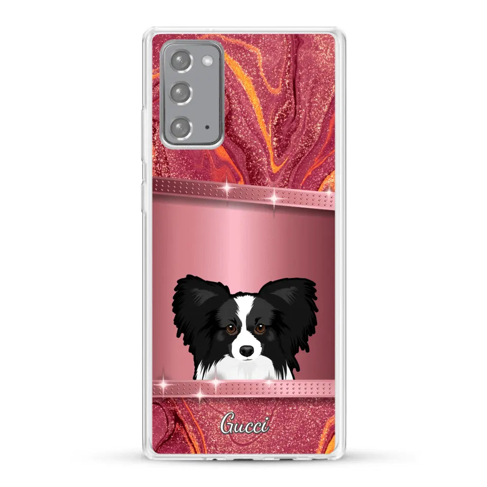 Chiens curieux aspect pailleté - Coque de téléphone personnalisée