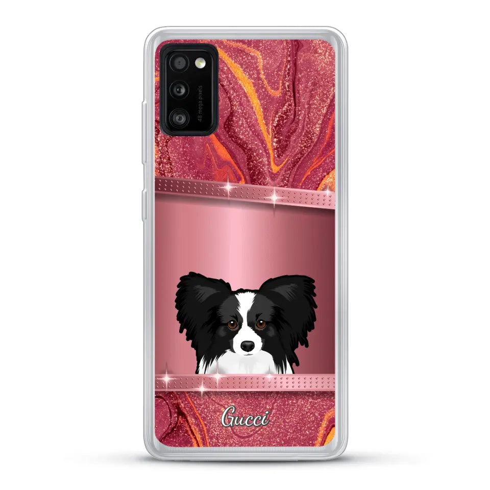 Chiens curieux aspect pailleté - Coque de téléphone personnalisée