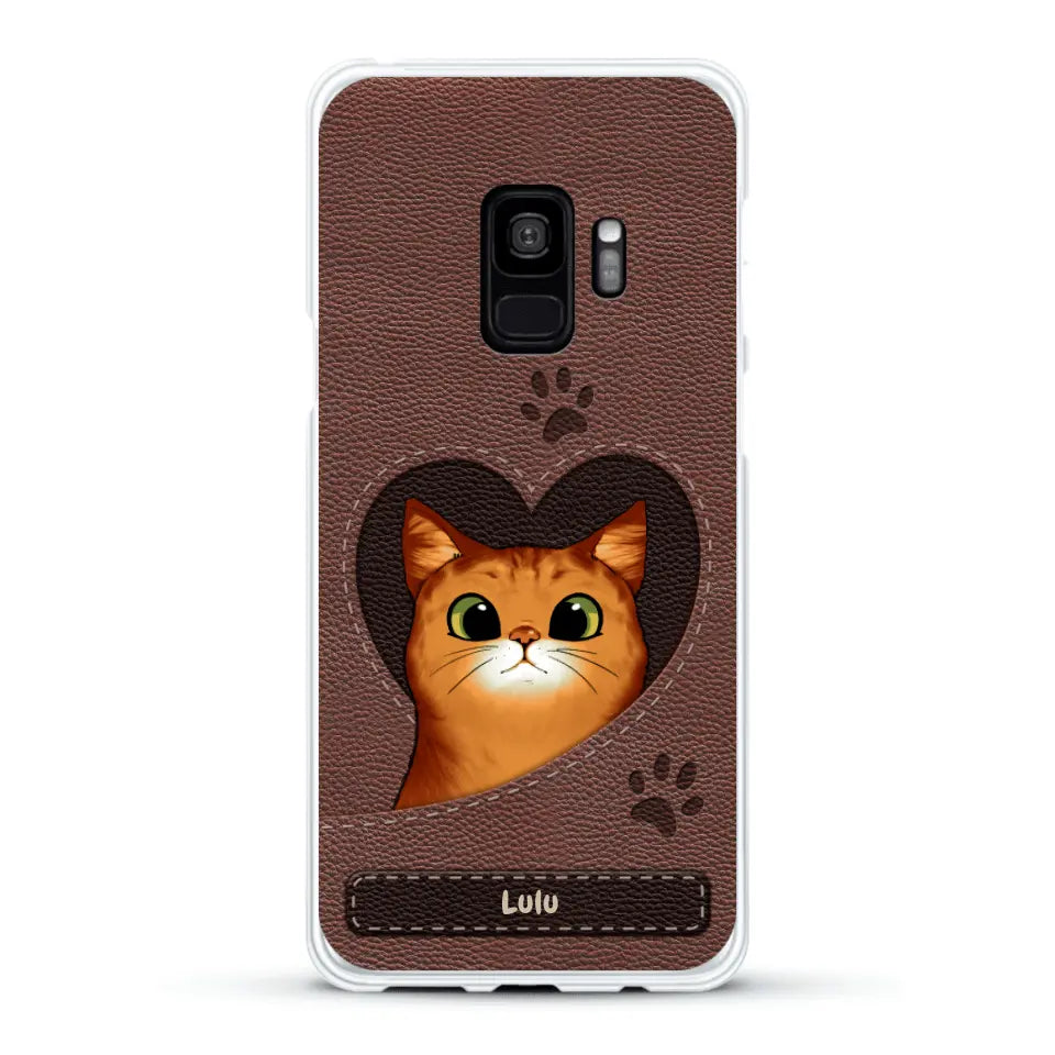 Chats curieux aspect cuir - Coque de téléphone personnalisée