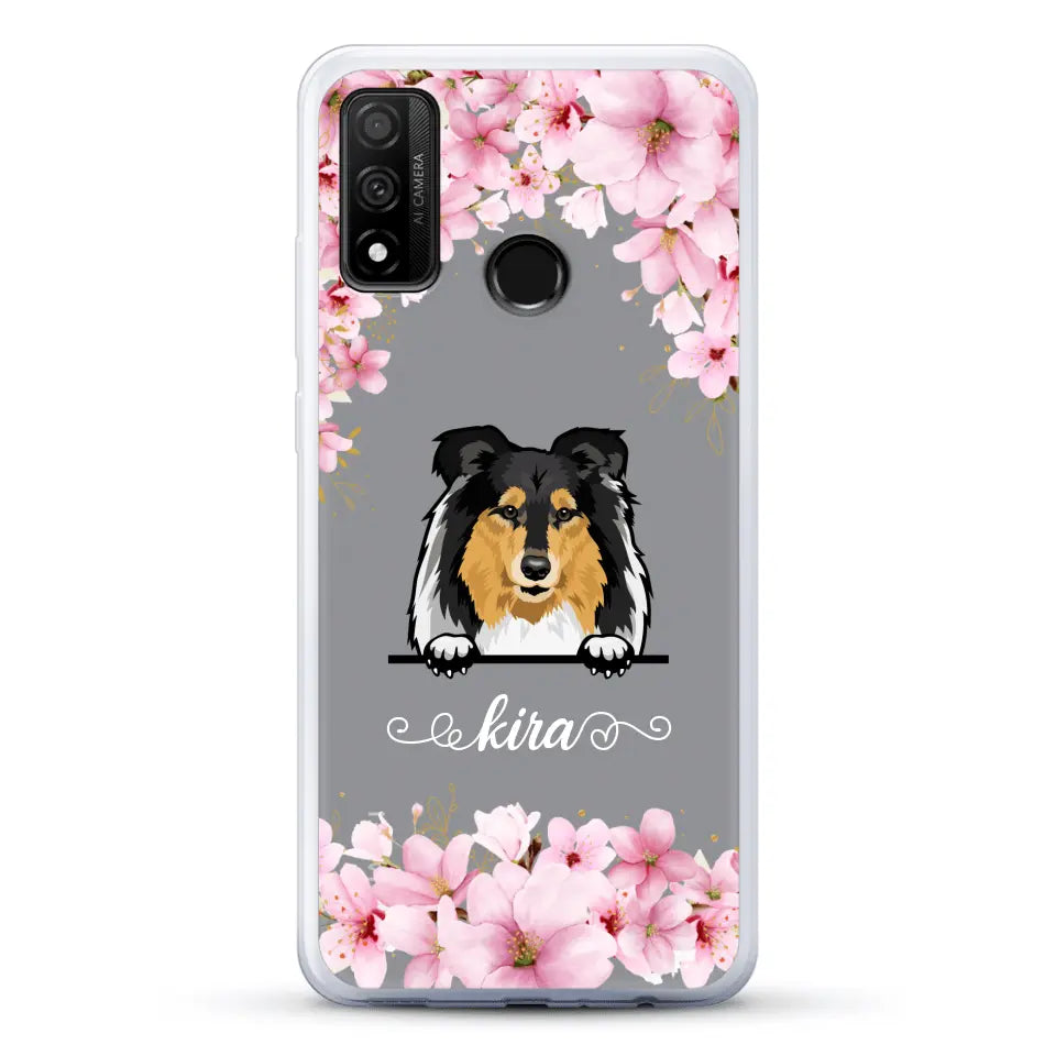 Fleurs et chiens - Coque de téléphone personnalisée