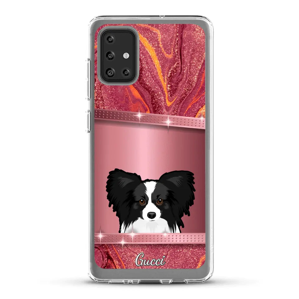 Chiens curieux aspect pailleté - Coque de téléphone personnalisée