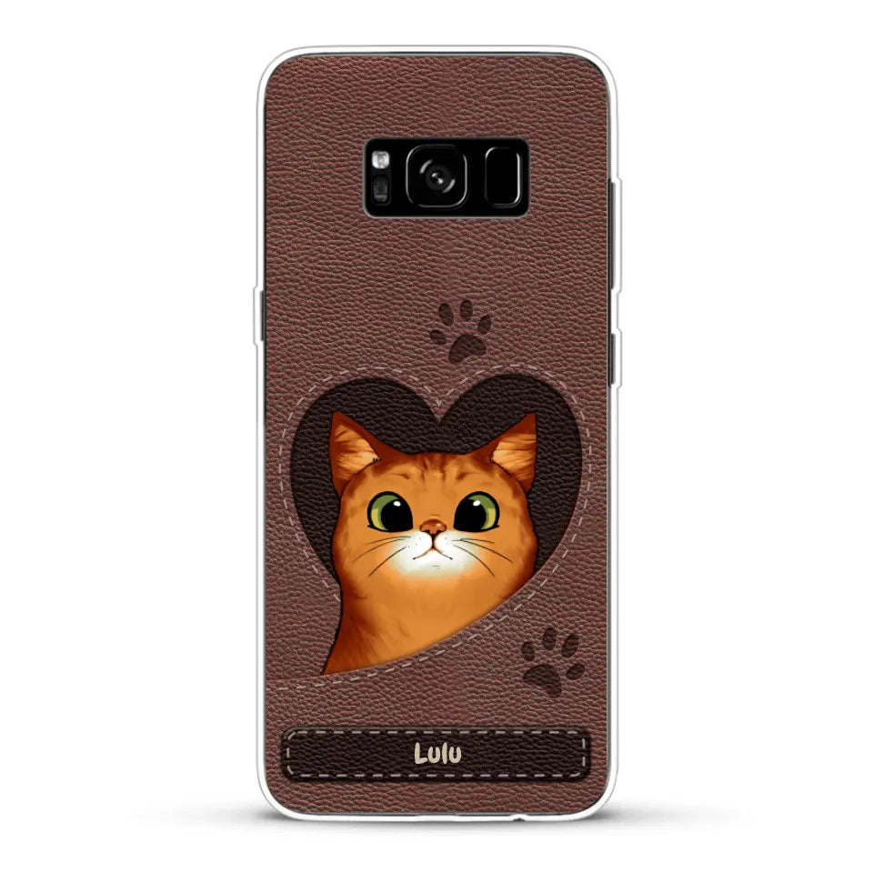 Chats curieux aspect cuir - Coque de téléphone personnalisée