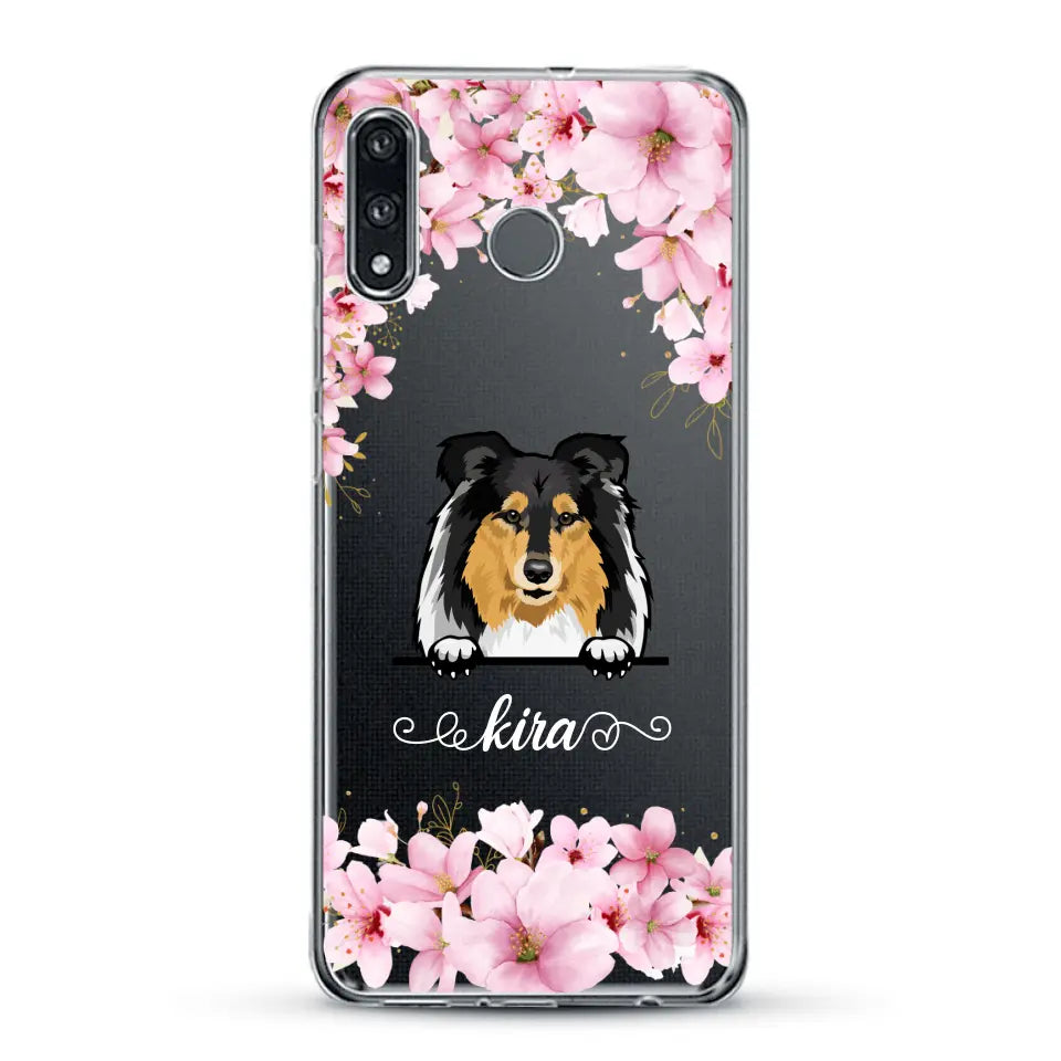 Fleurs et chiens - Coque de téléphone personnalisée