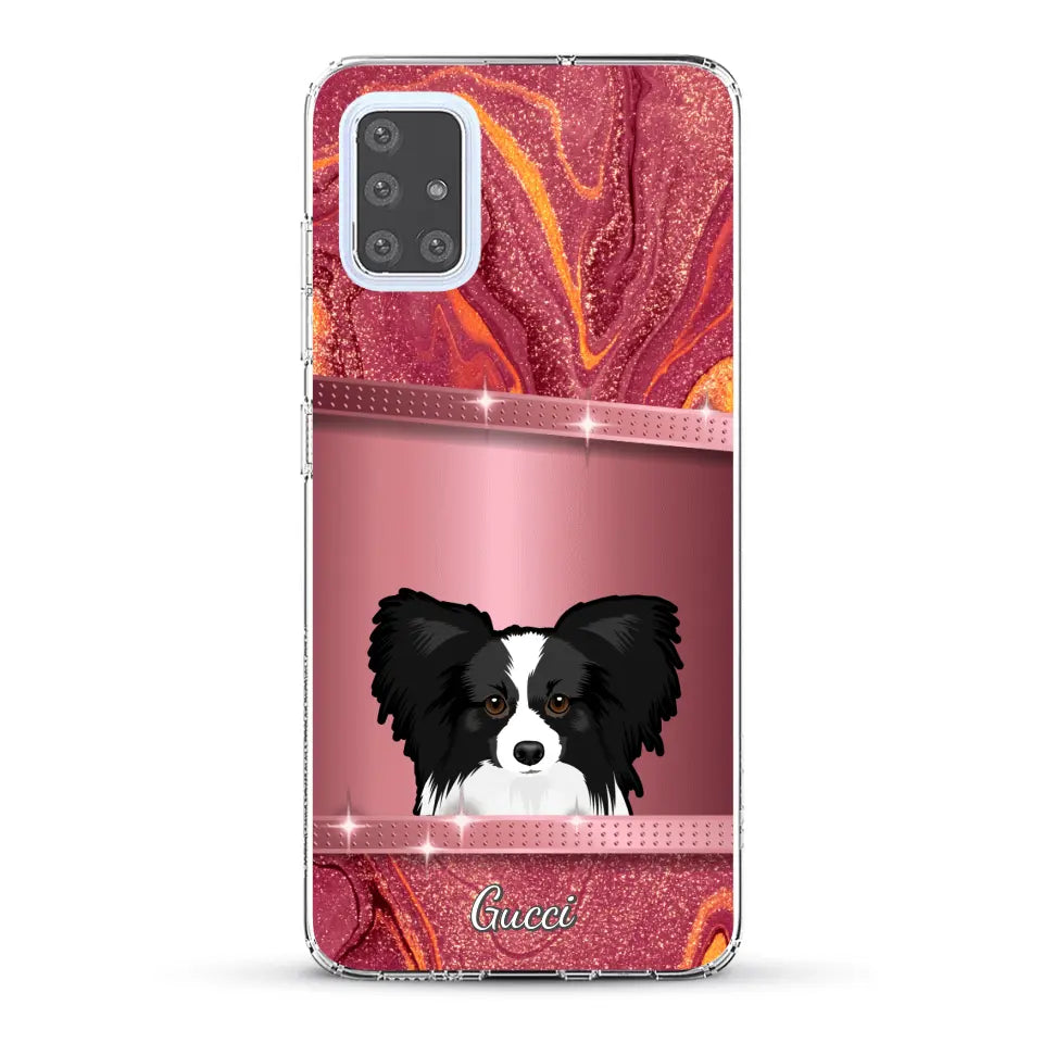 Chiens curieux aspect pailleté - Coque de téléphone personnalisée