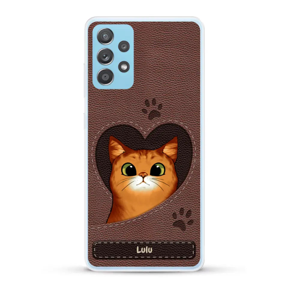 Chats curieux aspect cuir - Coque de téléphone personnalisée