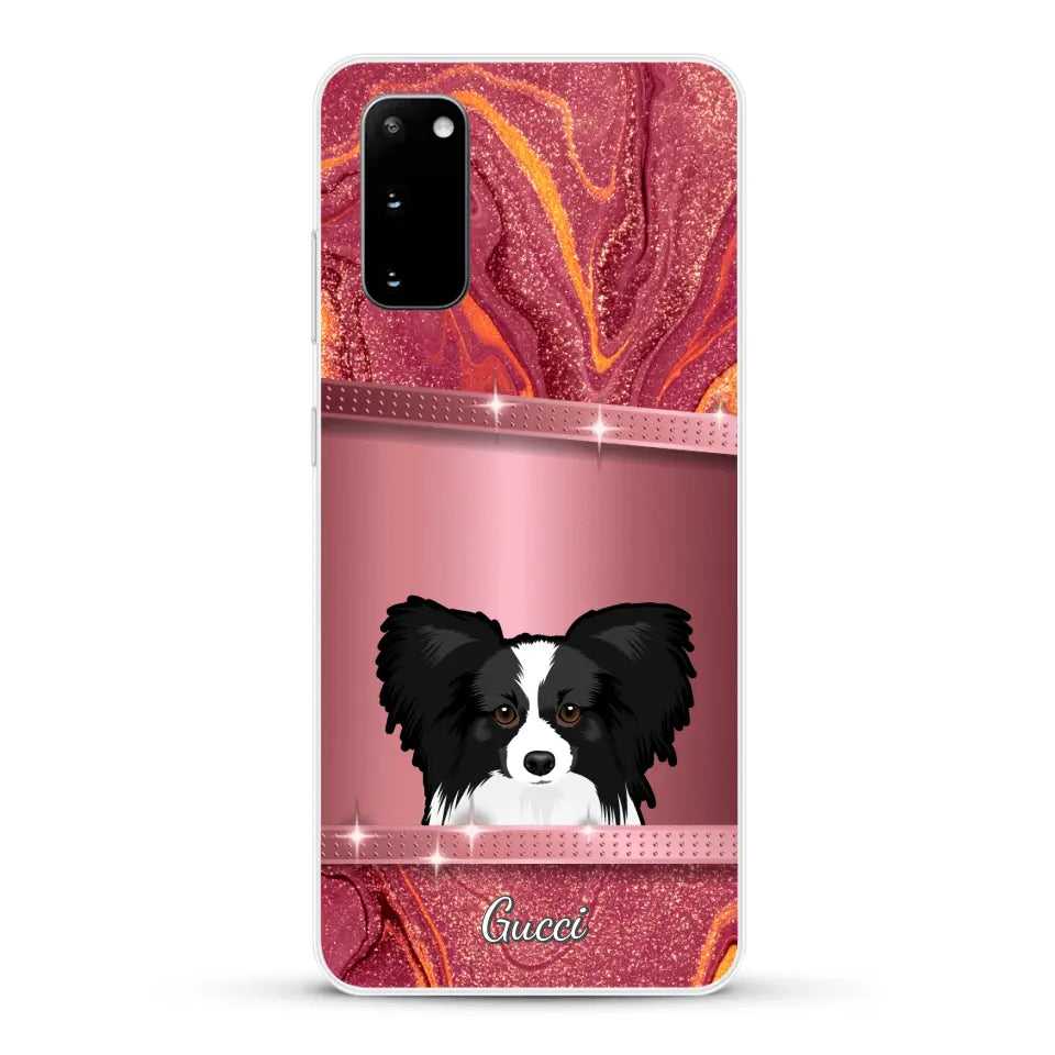 Chiens curieux aspect pailleté - Coque de téléphone personnalisée