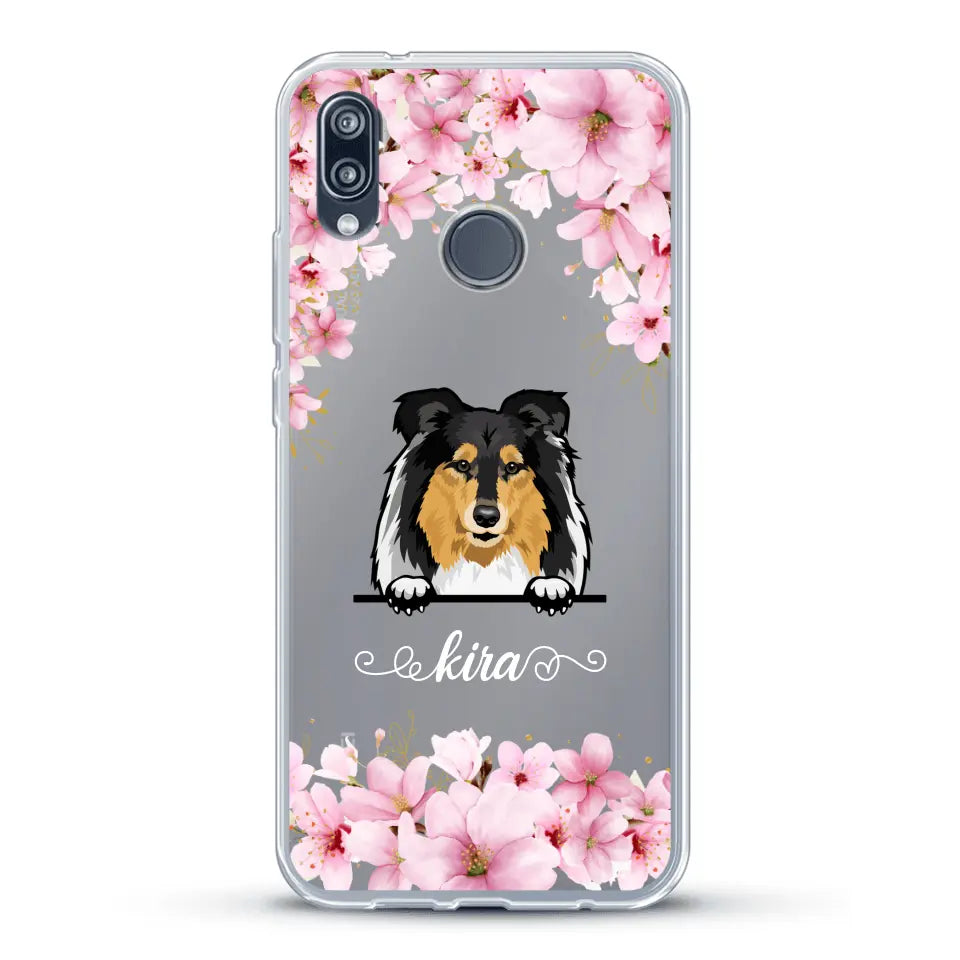 Fleurs et chiens - Coque de téléphone personnalisée