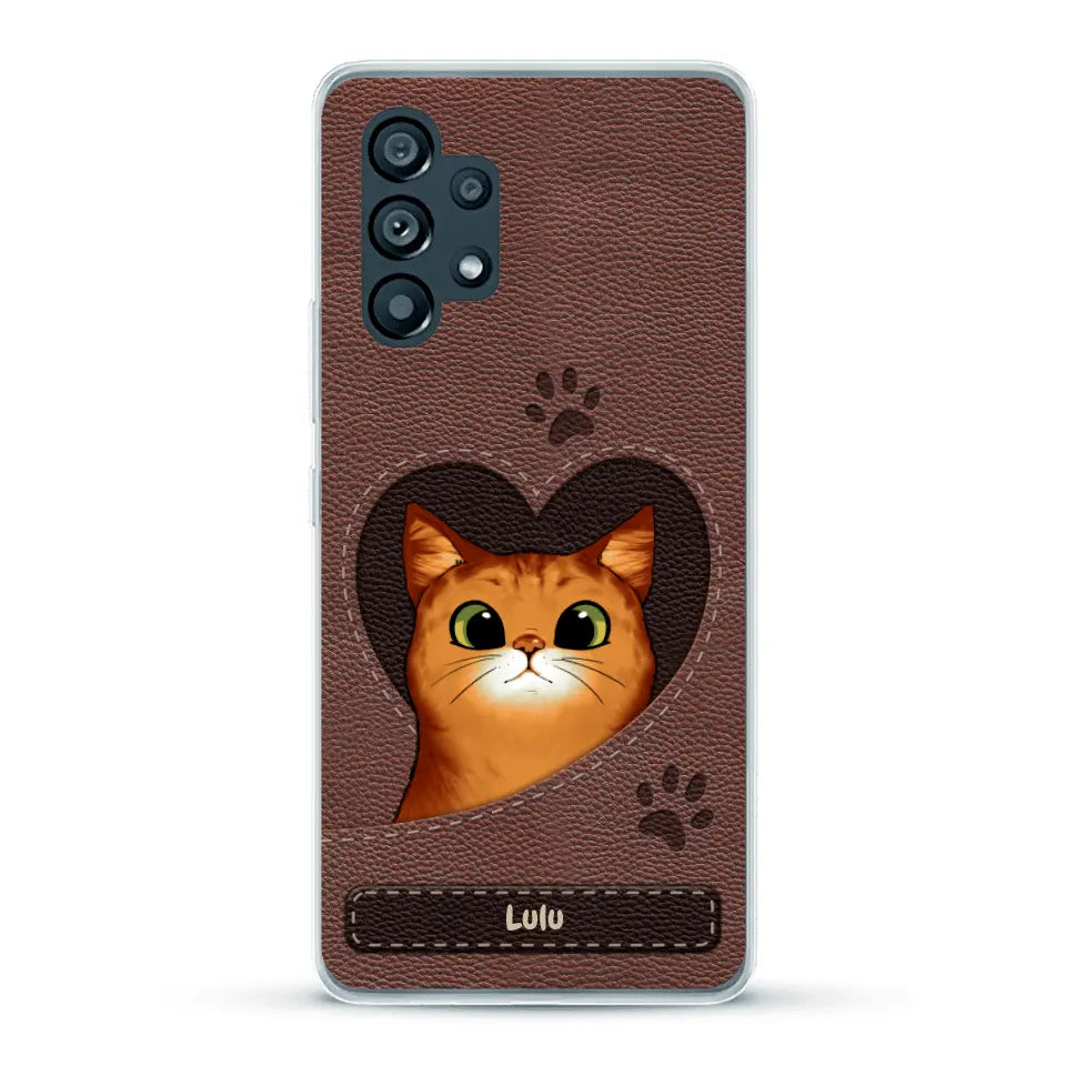 Chats curieux aspect cuir - Coque de téléphone personnalisée