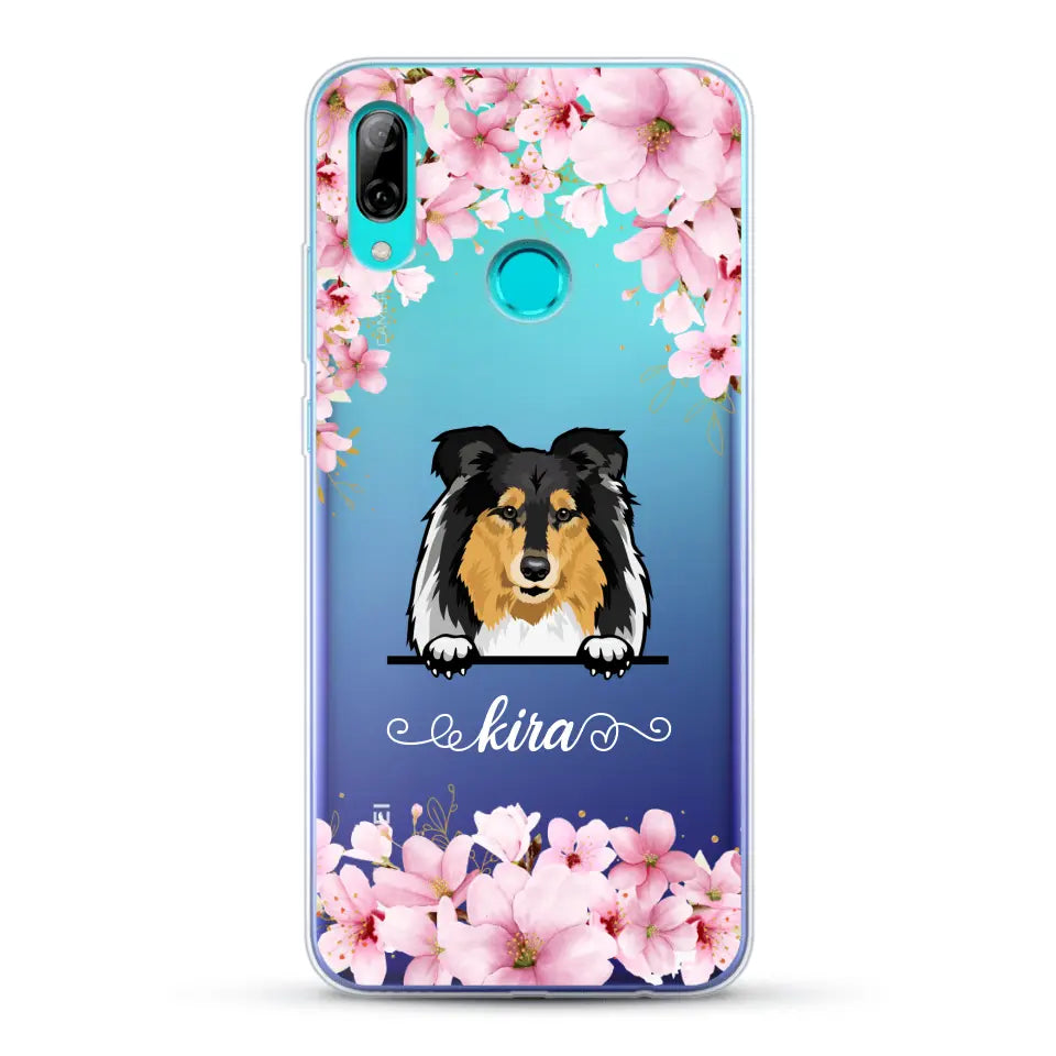 Fleurs et chiens - Coque de téléphone personnalisée