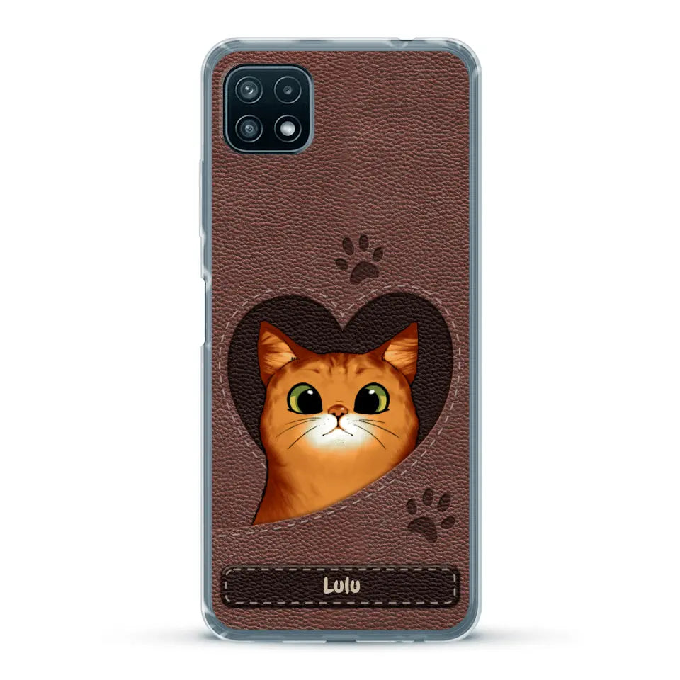 Chats curieux aspect cuir - Coque de téléphone personnalisée