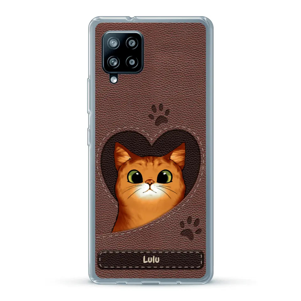 Chats curieux aspect cuir - Coque de téléphone personnalisée