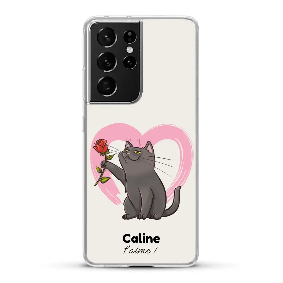 Ton chat t'aime - Coque de téléphone personnalisée