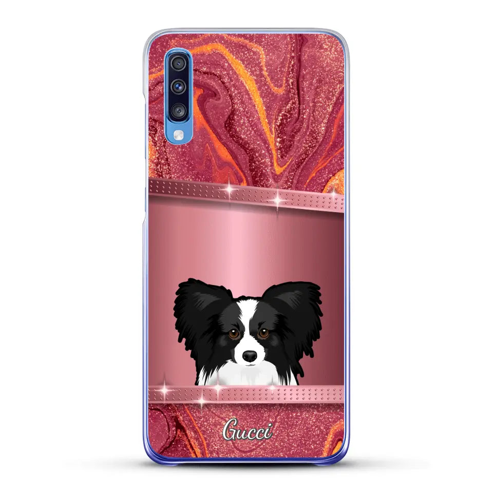 Chiens curieux aspect pailleté - Coque de téléphone personnalisée