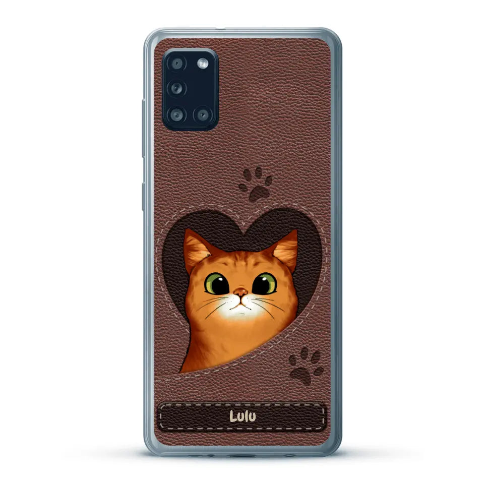 Chats curieux aspect cuir - Coque de téléphone personnalisée