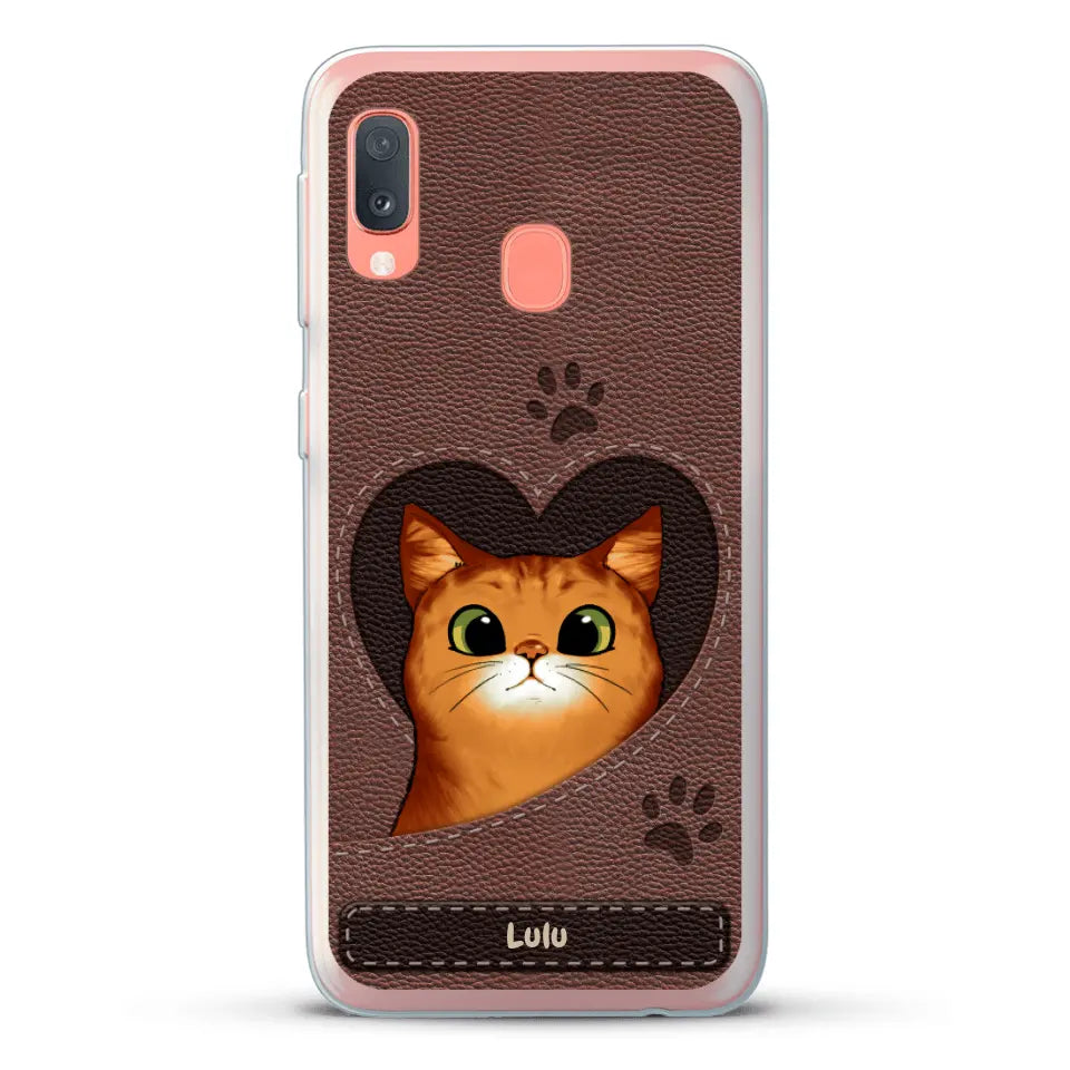 Chats curieux aspect cuir - Coque de téléphone personnalisée