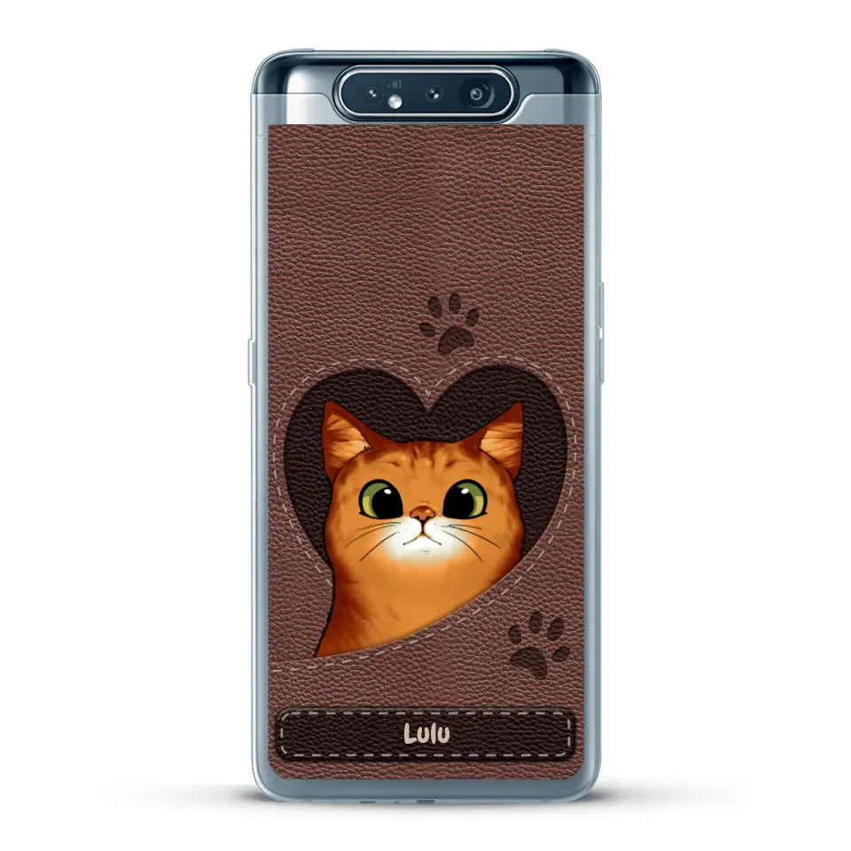 Chats curieux aspect cuir - Coque de téléphone personnalisée