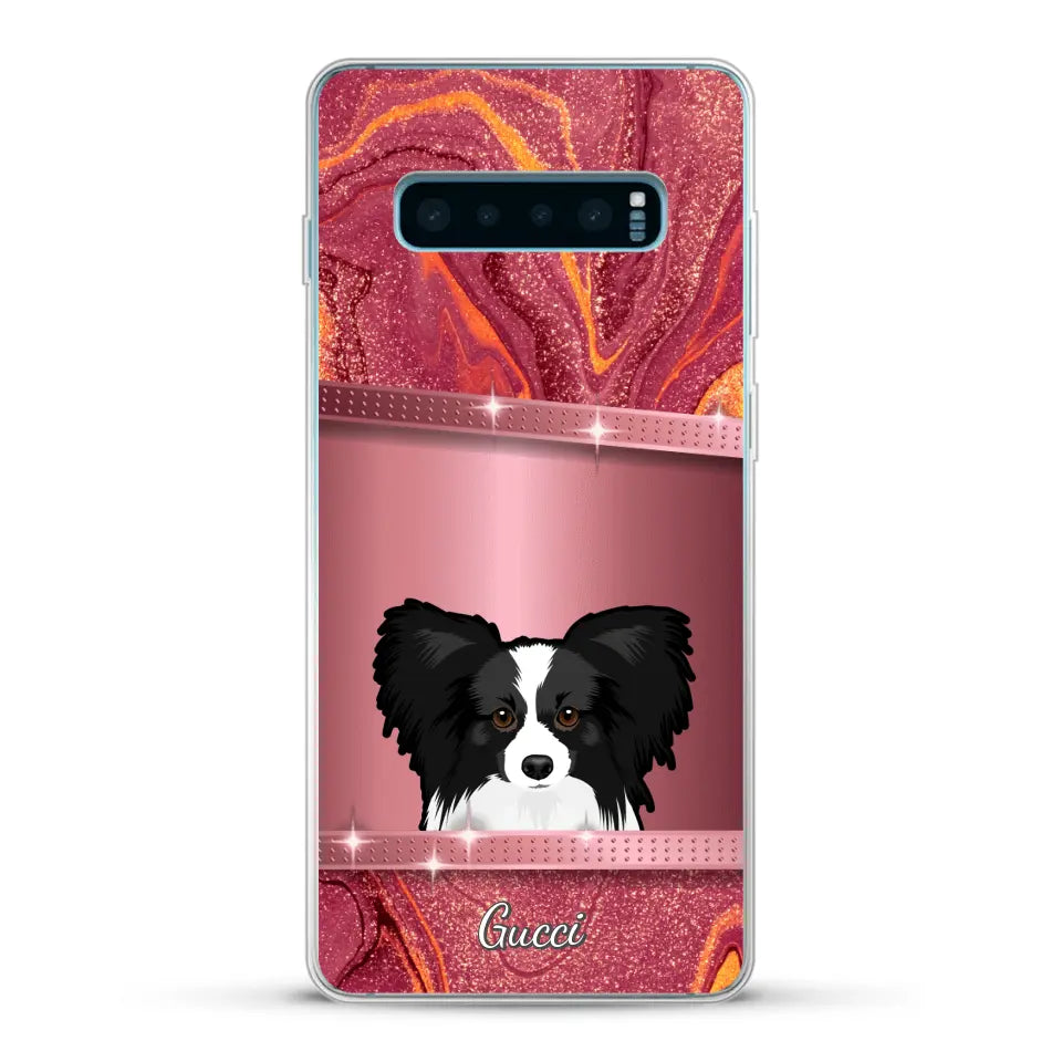 Chiens curieux aspect pailleté - Coque de téléphone personnalisée