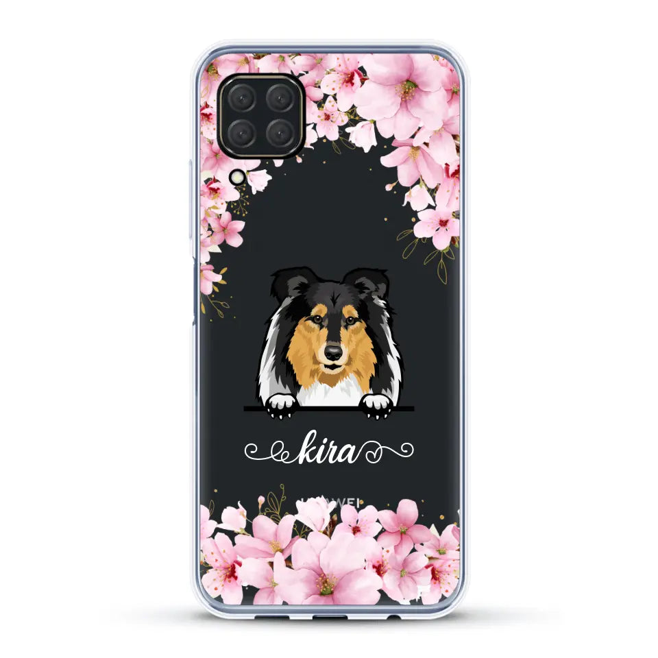 Fleurs et chiens - Coque de téléphone personnalisée