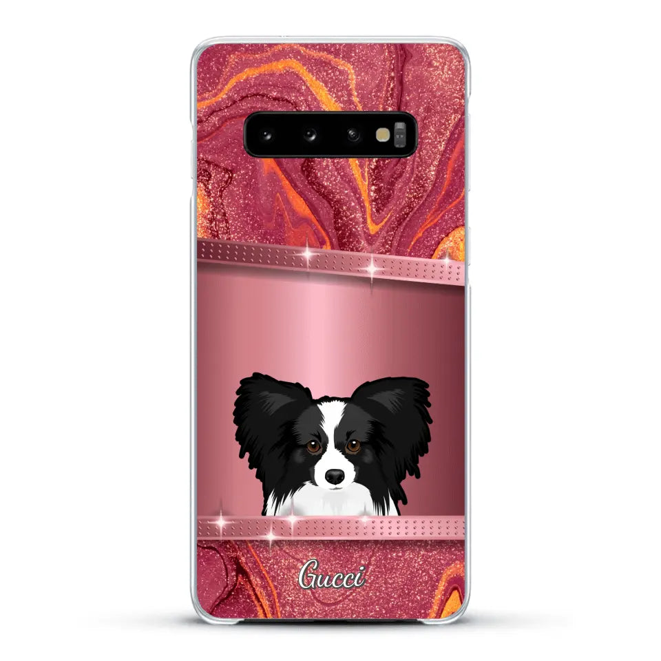 Chiens curieux aspect pailleté - Coque de téléphone personnalisée