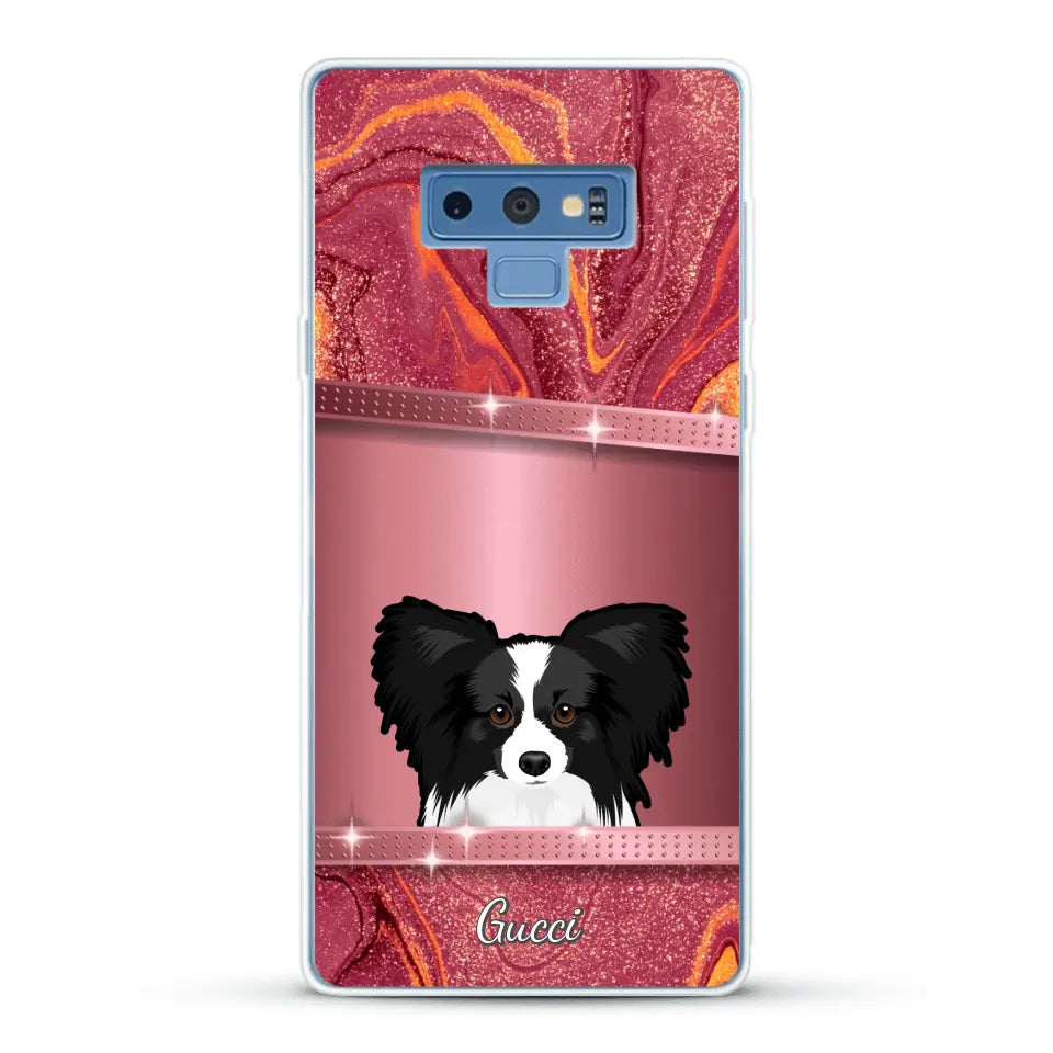 Chiens curieux aspect pailleté - Coque de téléphone personnalisée