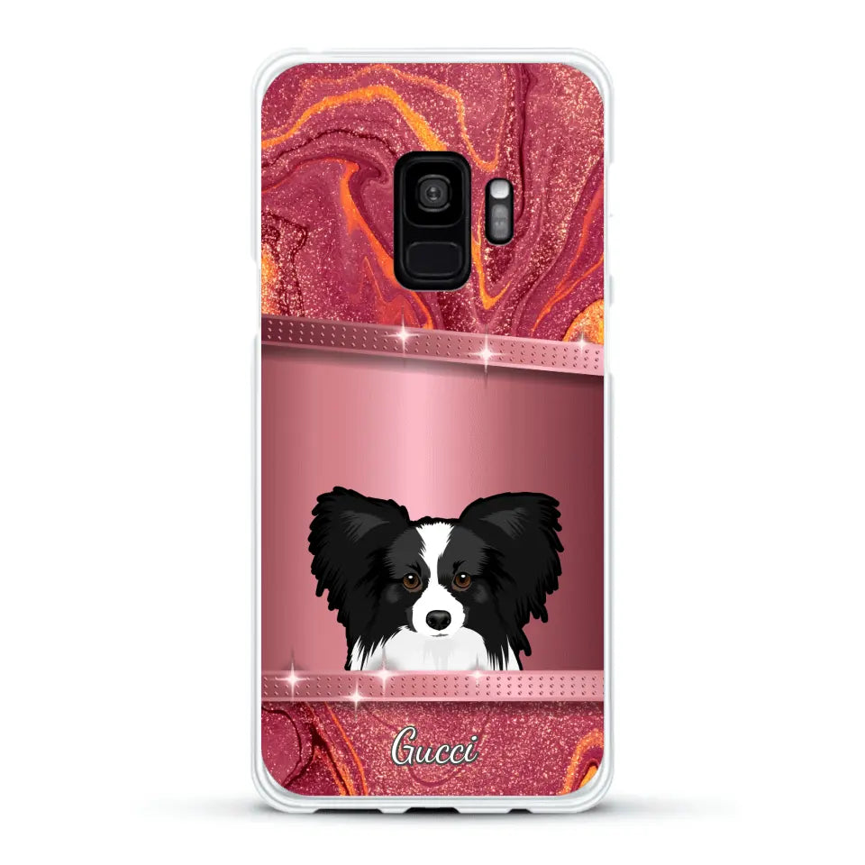 Chiens curieux aspect pailleté - Coque de téléphone personnalisée