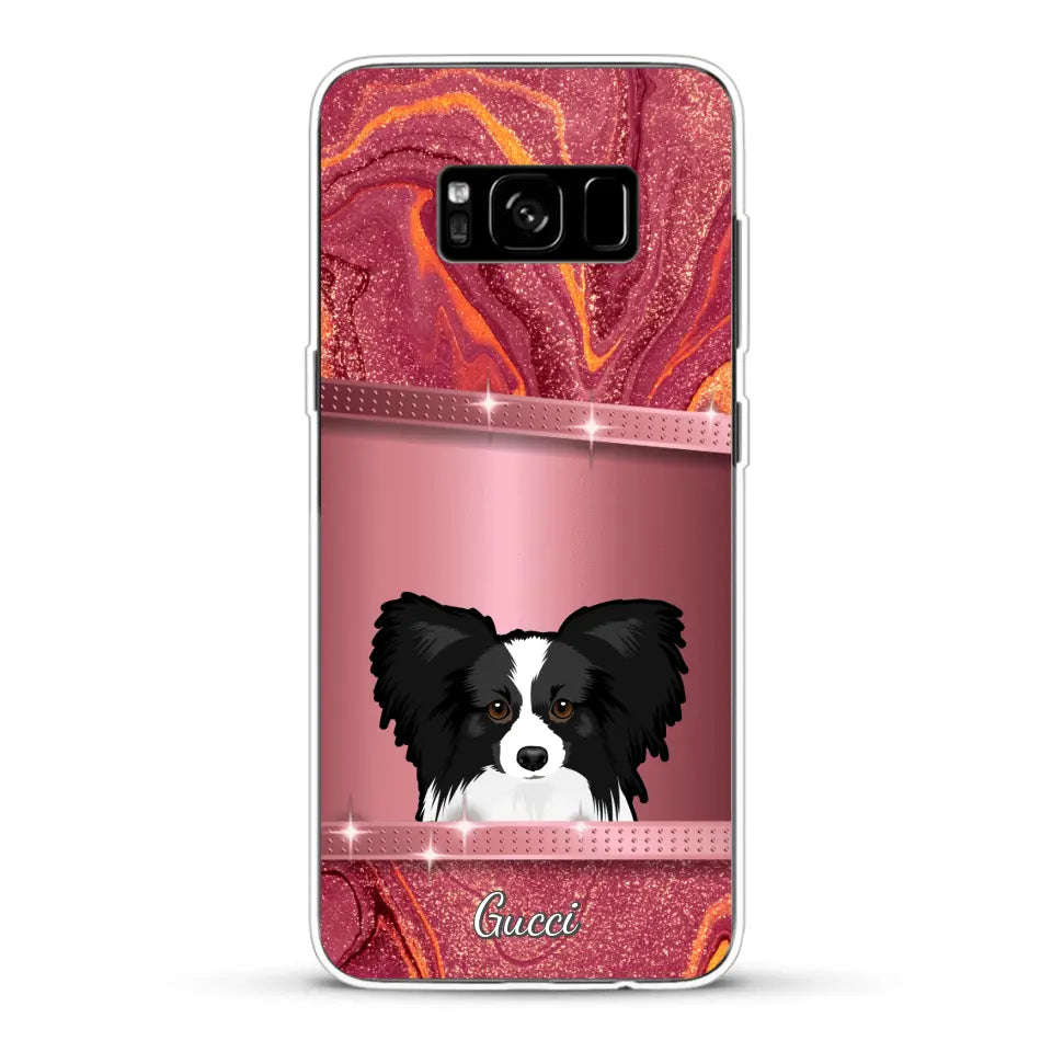 Chiens curieux aspect pailleté - Coque de téléphone personnalisée