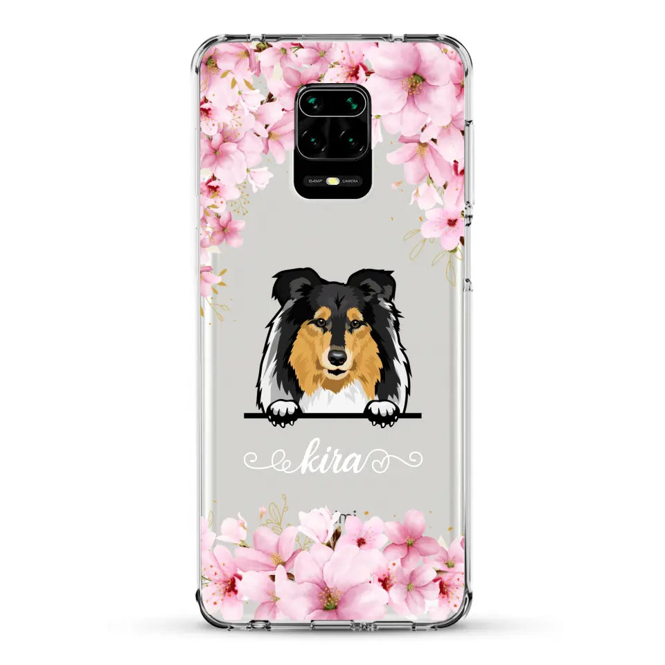 Fleurs et chiens - Coque de téléphone personnalisée