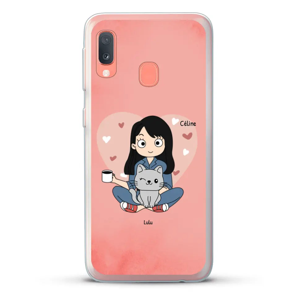 Maman chat BD - Coque de téléphone personnalisée