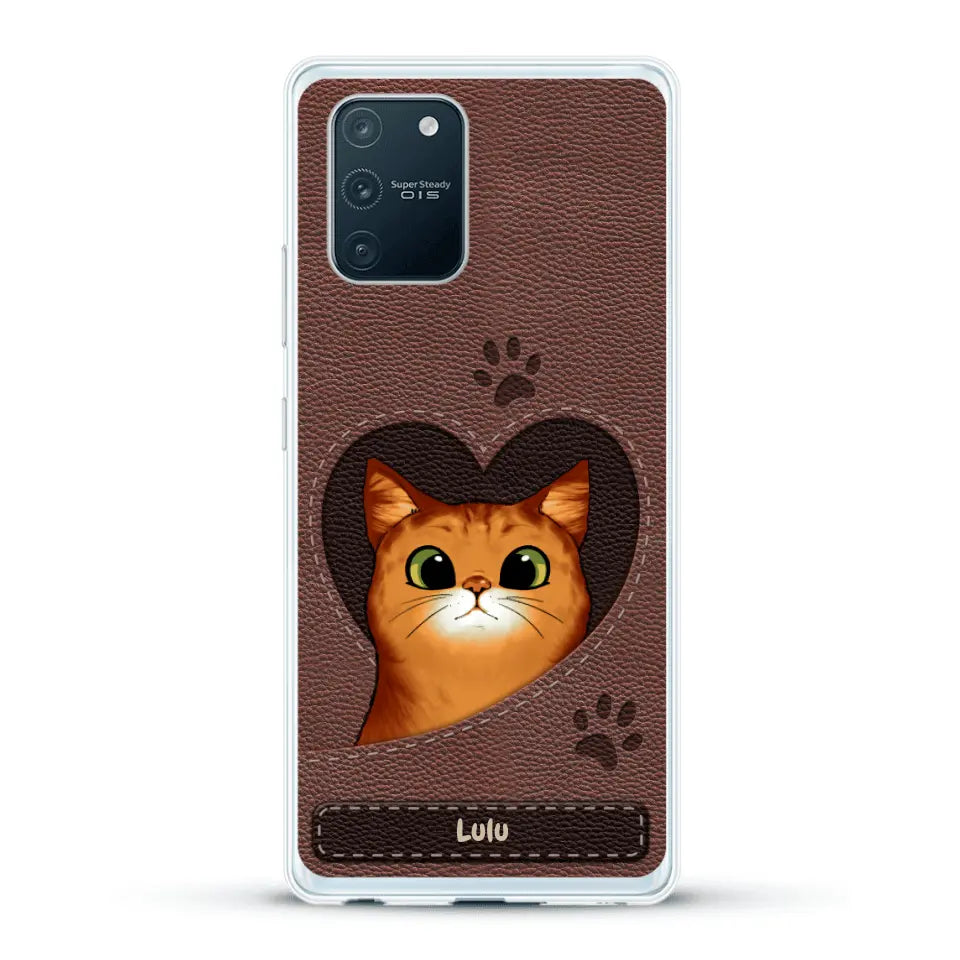 Chats curieux aspect cuir - Coque de téléphone personnalisée