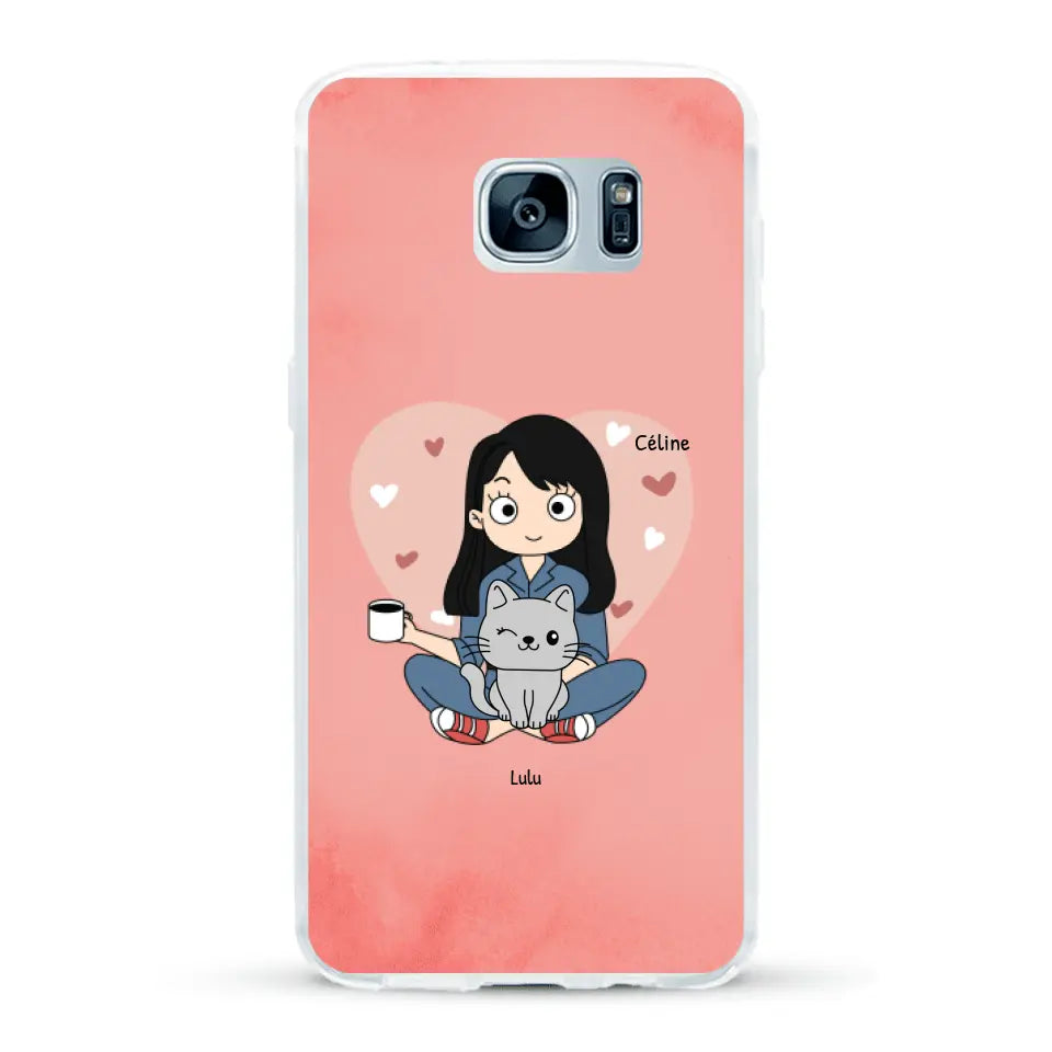 Maman chat BD - Coque de téléphone personnalisée