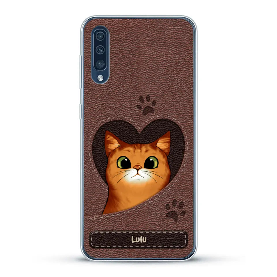 Chats curieux aspect cuir - Coque de téléphone personnalisée