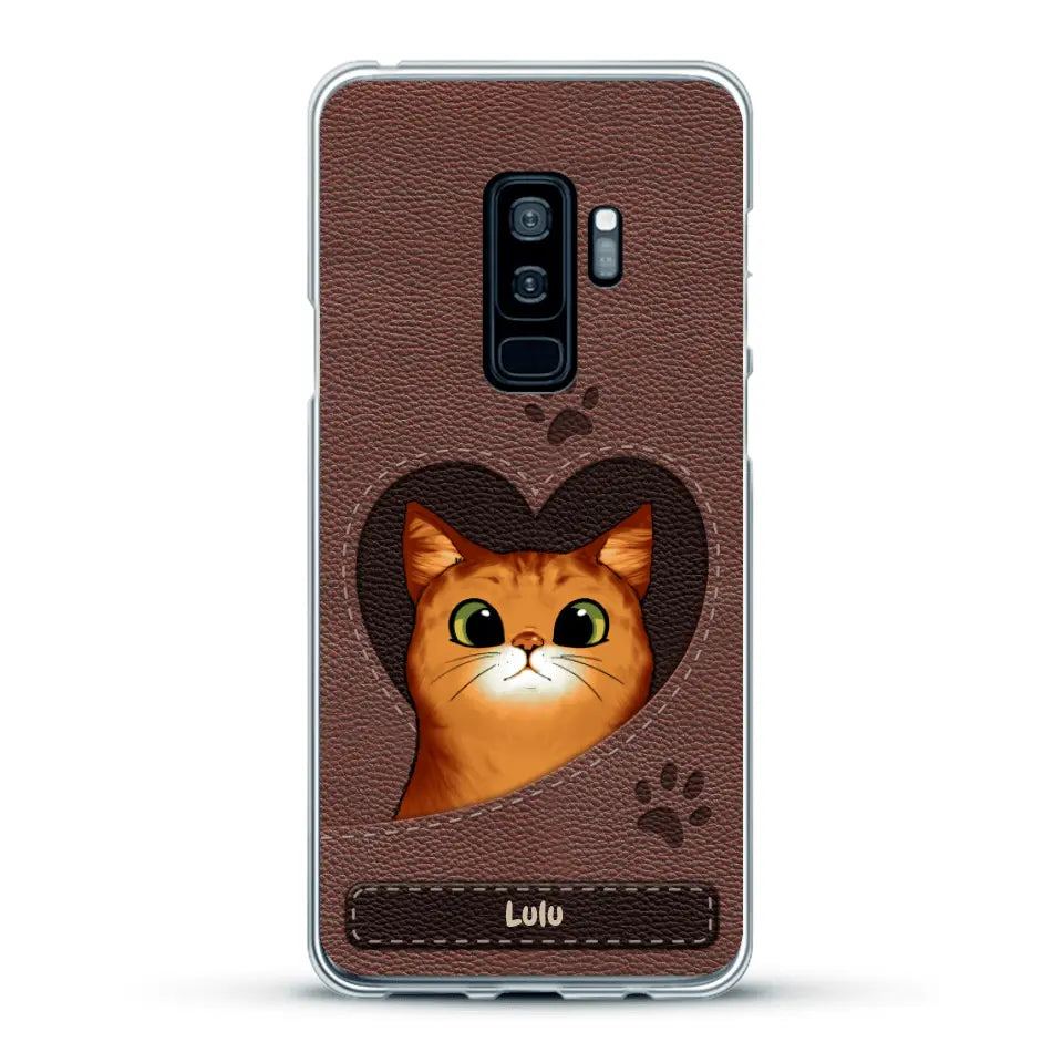 Chats curieux aspect cuir - Coque de téléphone personnalisée