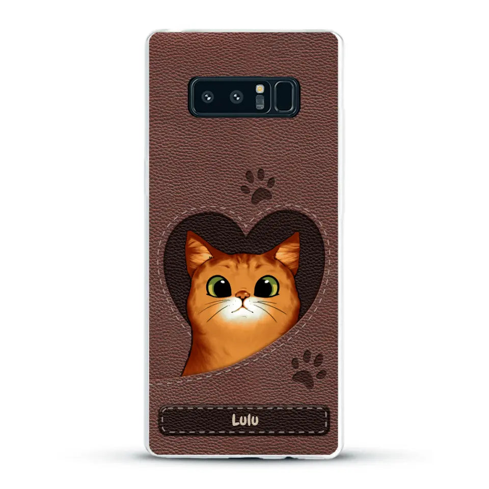 Chats curieux aspect cuir - Coque de téléphone personnalisée