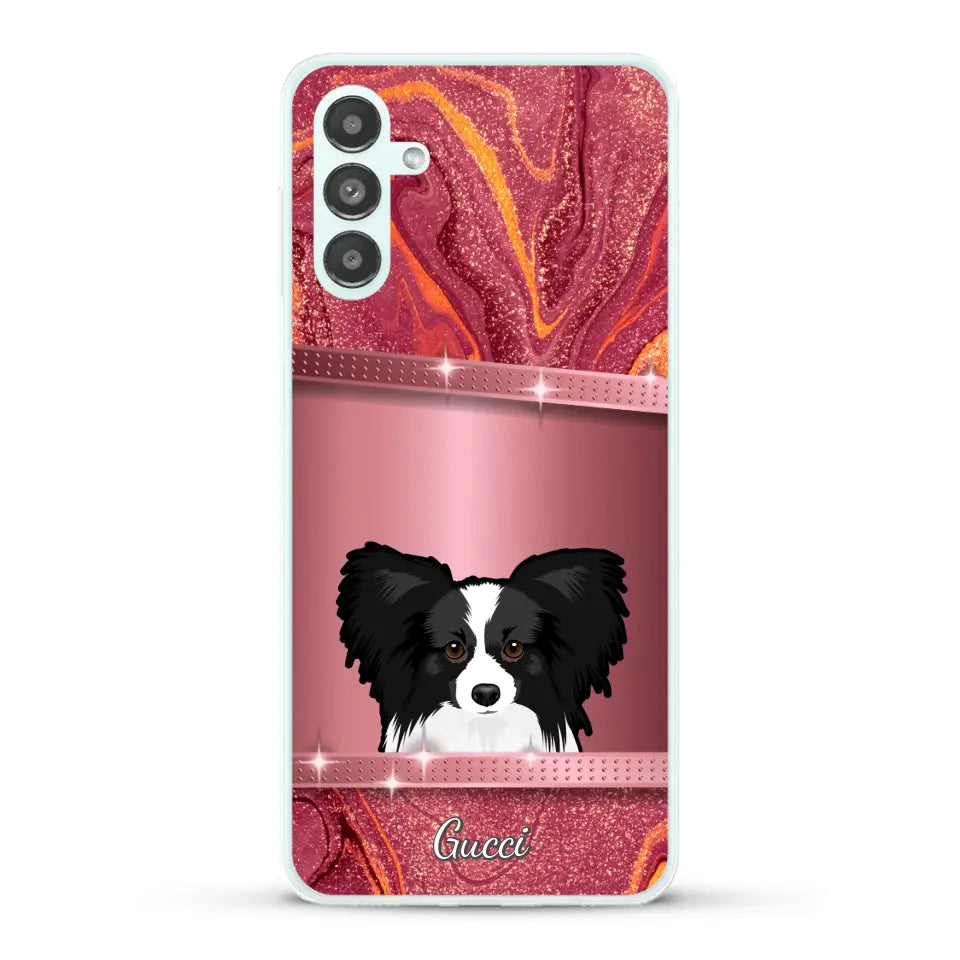 Chiens curieux aspect pailleté - Coque de téléphone personnalisée