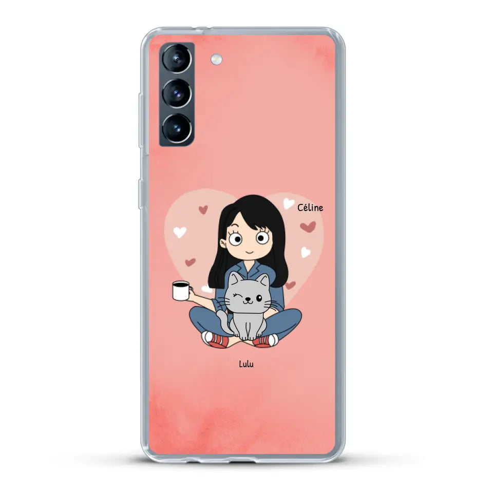 Maman chat BD - Coque de téléphone personnalisée