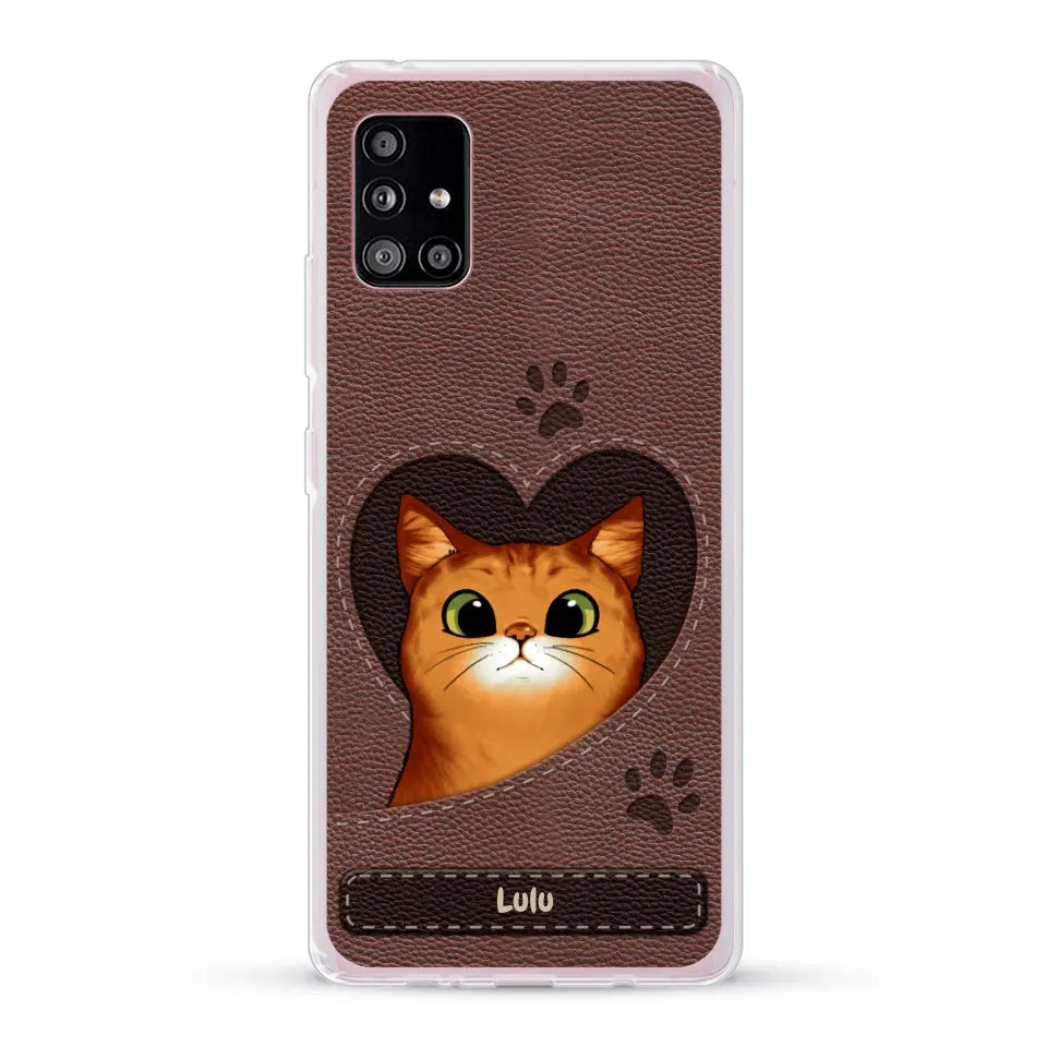 Chats curieux aspect cuir - Coque de téléphone personnalisée