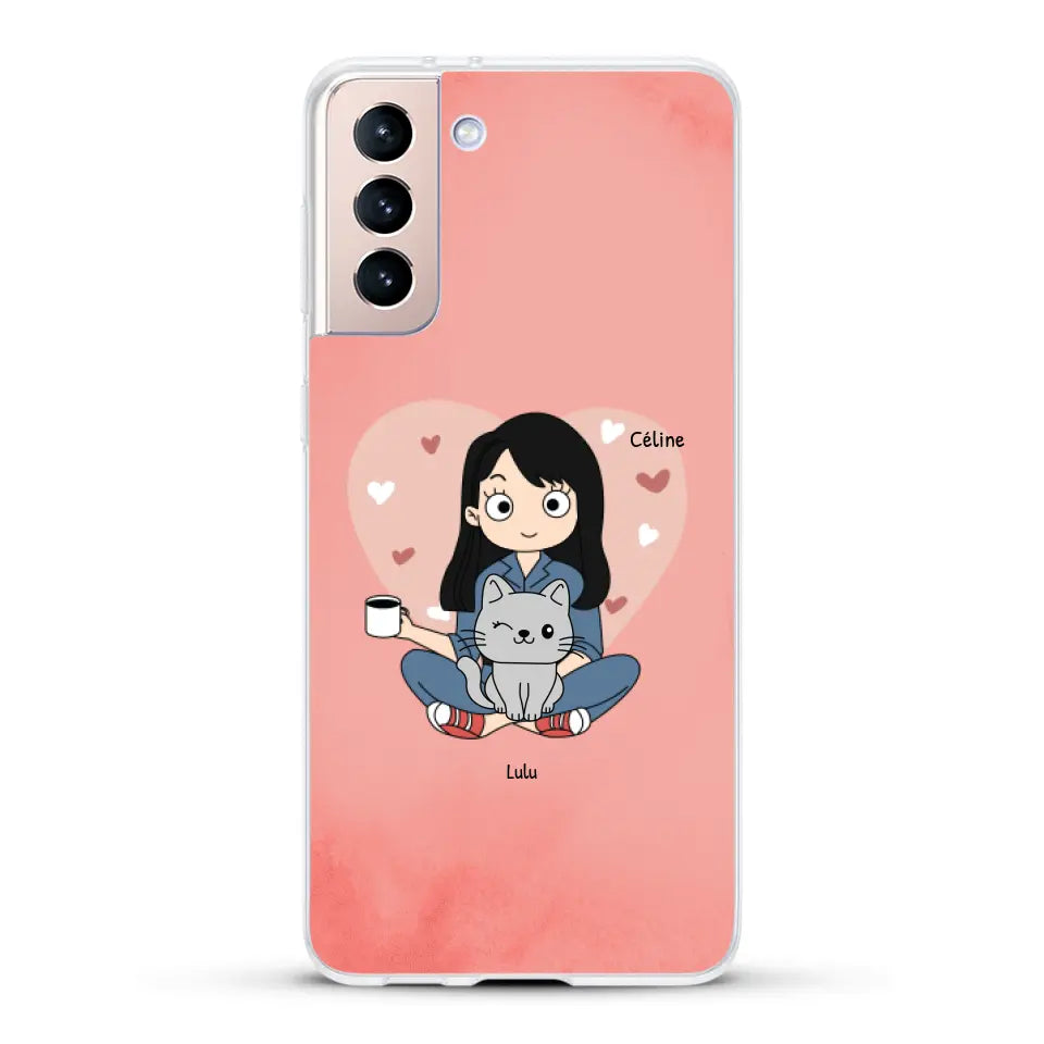 Maman chat BD - Coque de téléphone personnalisée