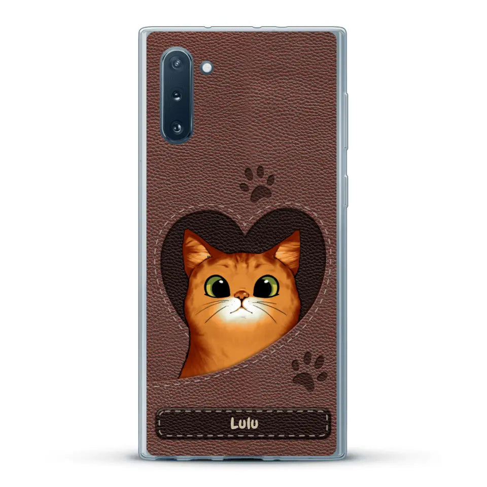 Chats curieux aspect cuir - Coque de téléphone personnalisée