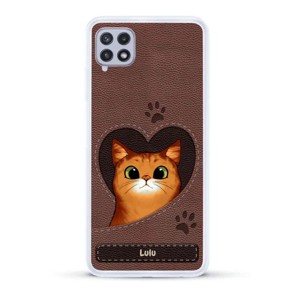 Chats curieux aspect cuir - Coque de téléphone personnalisée