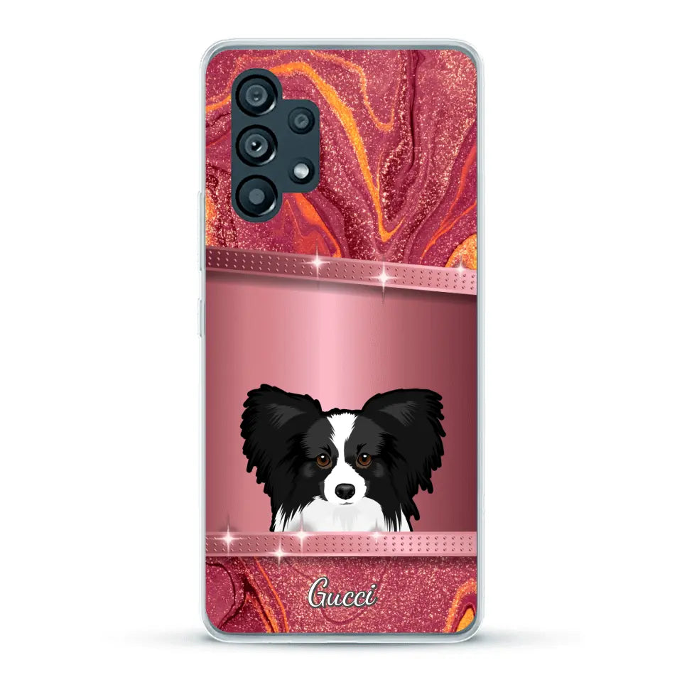 Chiens curieux aspect pailleté - Coque de téléphone personnalisée