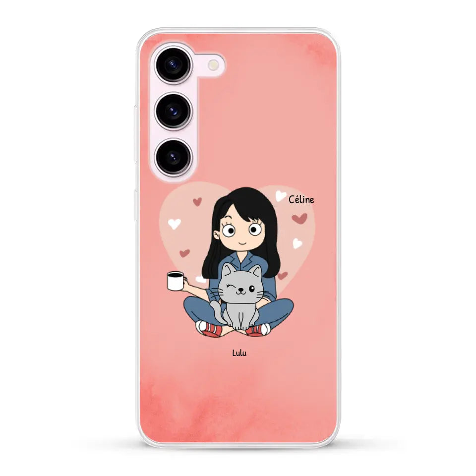 Maman chat BD - Coque de téléphone personnalisée