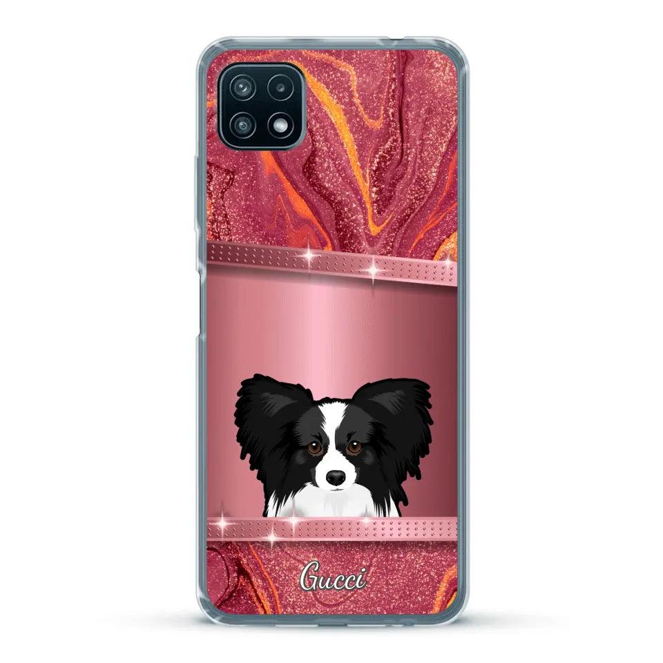 Chiens curieux aspect pailleté - Coque de téléphone personnalisée