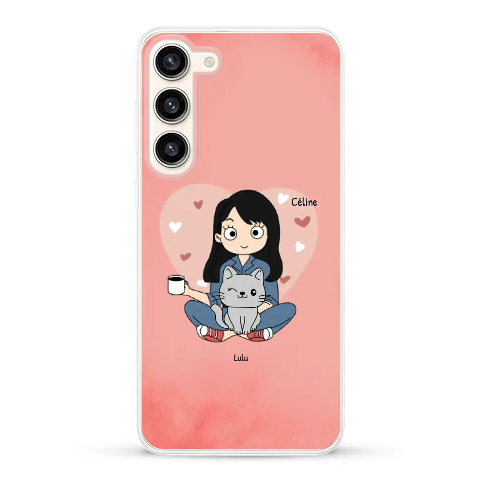 Maman chat BD - Coque de téléphone personnalisée