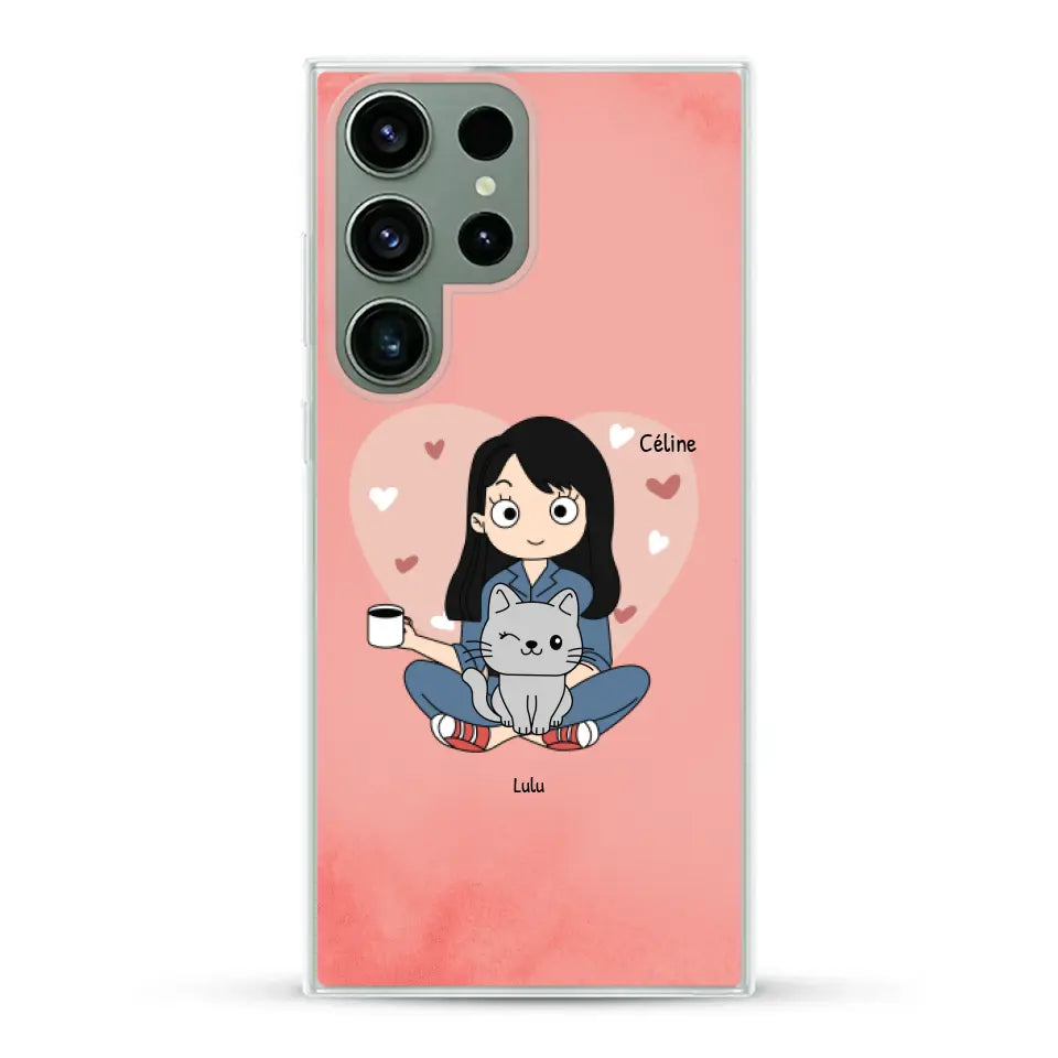 Maman chat BD - Coque de téléphone personnalisée